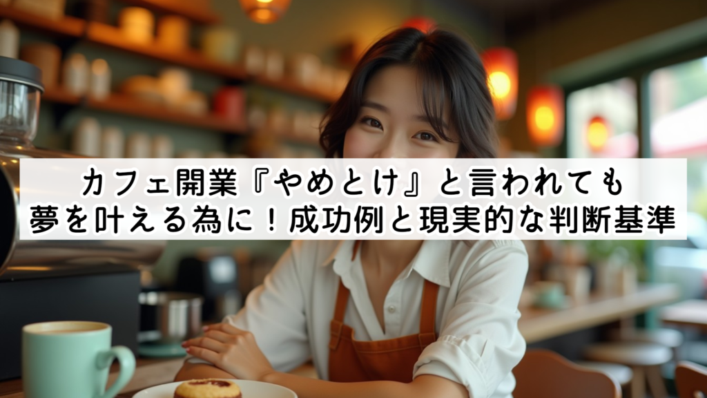 カフェ開業『やめとけ』と言われても夢を叶える為に！成功例と現実的な判断基準
