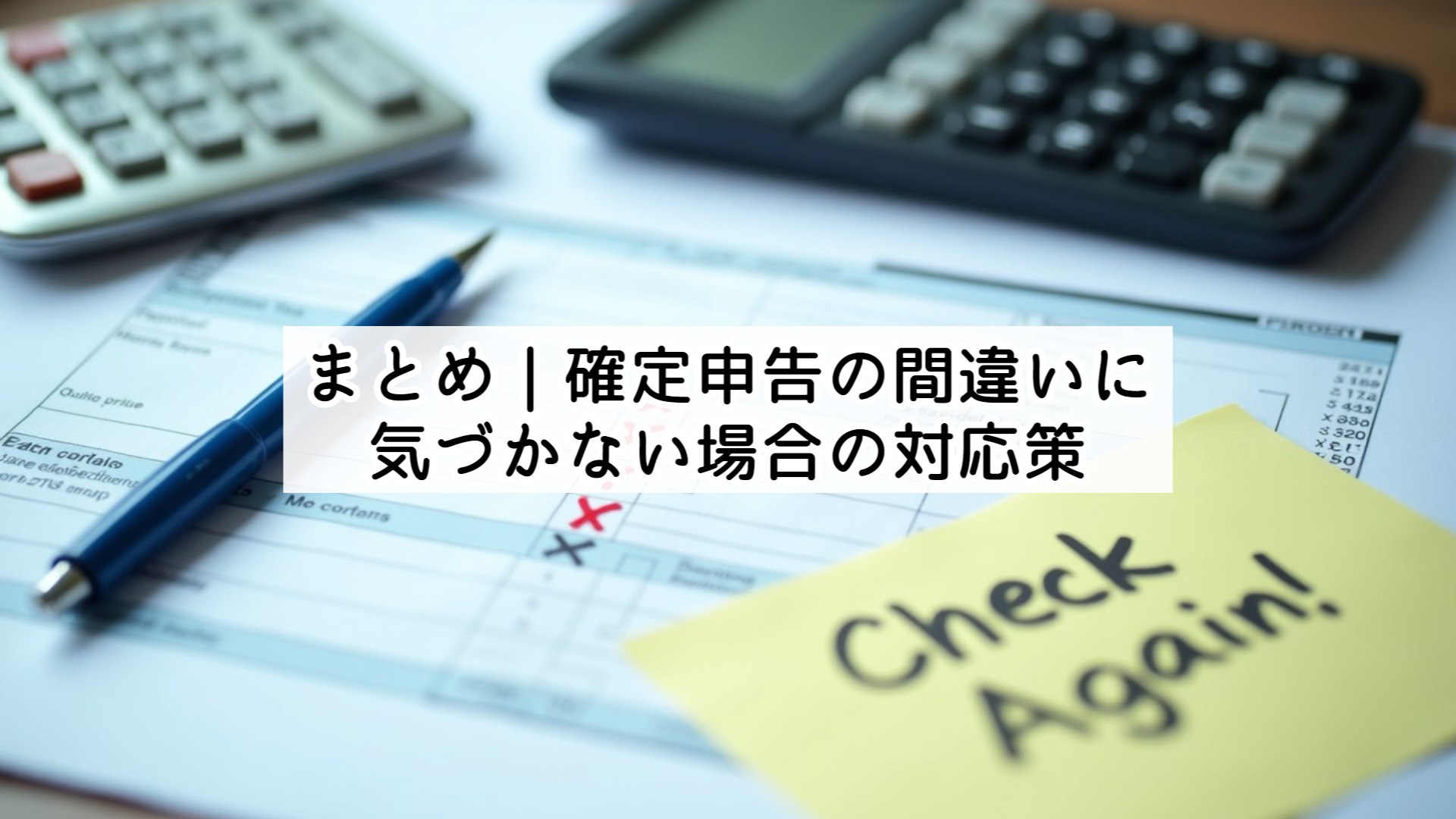 まとめ｜確定申告の間違いに気づかない場合の対応策